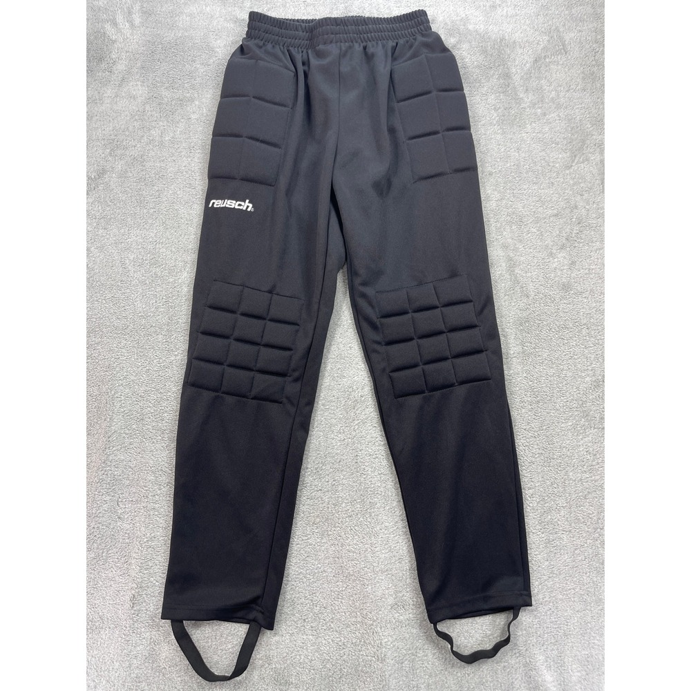 Reusch Goalkeeper Pants Men AS Black Padded Soccer Training Stirrup Athletic